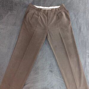 Joseph & Feiss Men's Dress Pants 42 x 31 Brown Flat Front 100% Wool Slacks